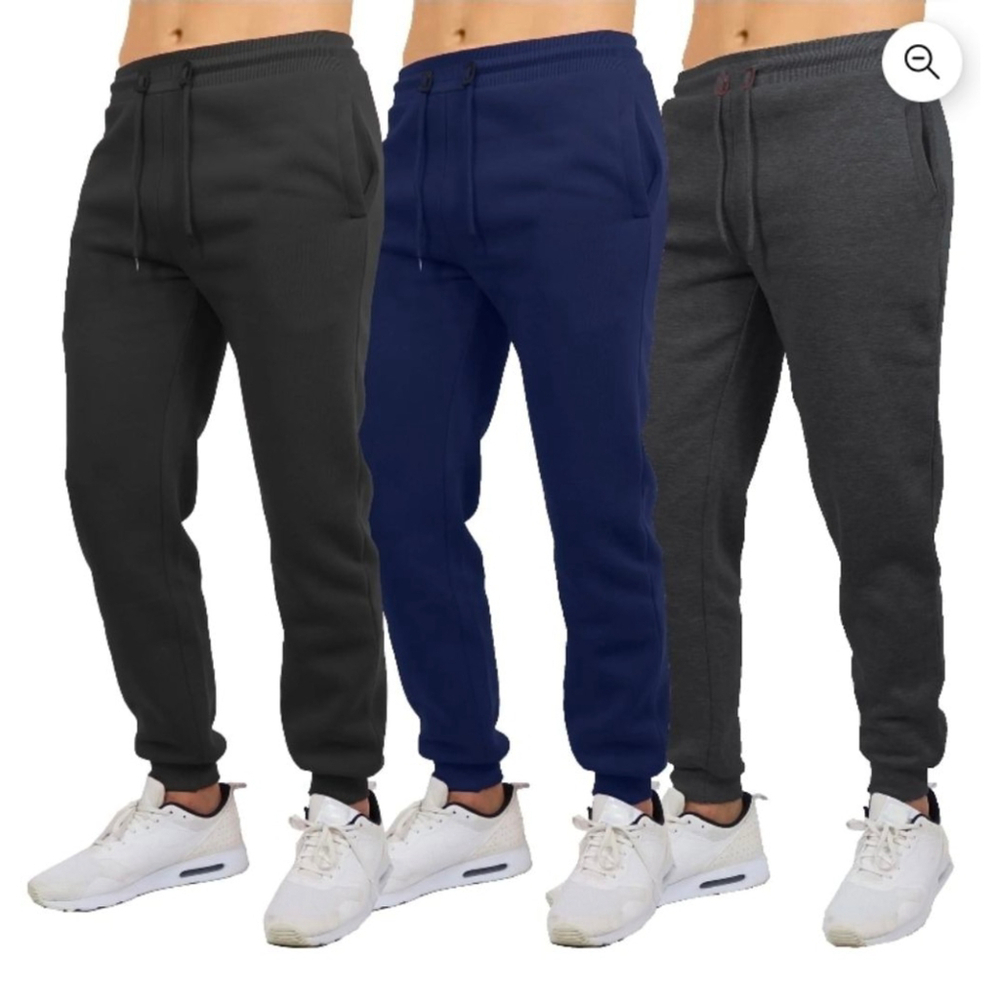 Men's Unbranded Fleece Jogger Sweatpants, XXL, Black, Charcoal& Navy
